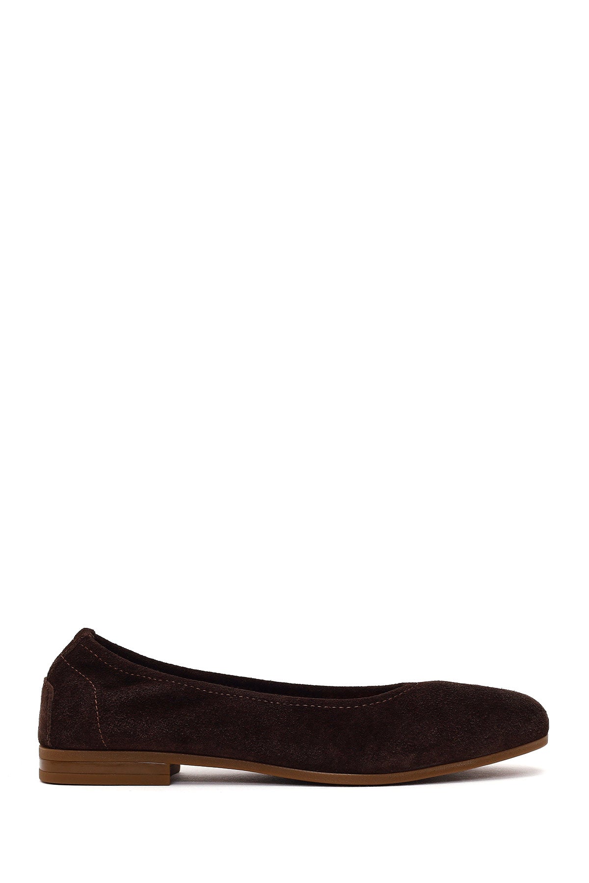Woman Brown Suede Leather Ballet Flat 26PFD290810 | Derimod
