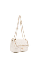 Women's Cream Long Strap Quilted Patterned Shoulder Bag | Derimod