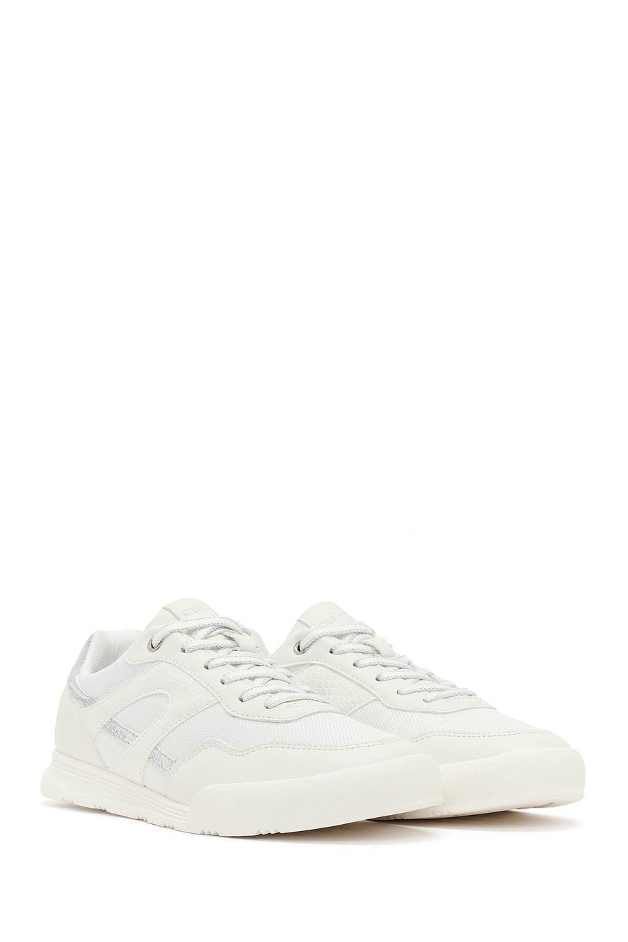 Women's White Lace-Up Sneaker
