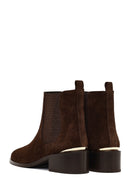 Woman Brown Suede Chelsea Boots | Derimod