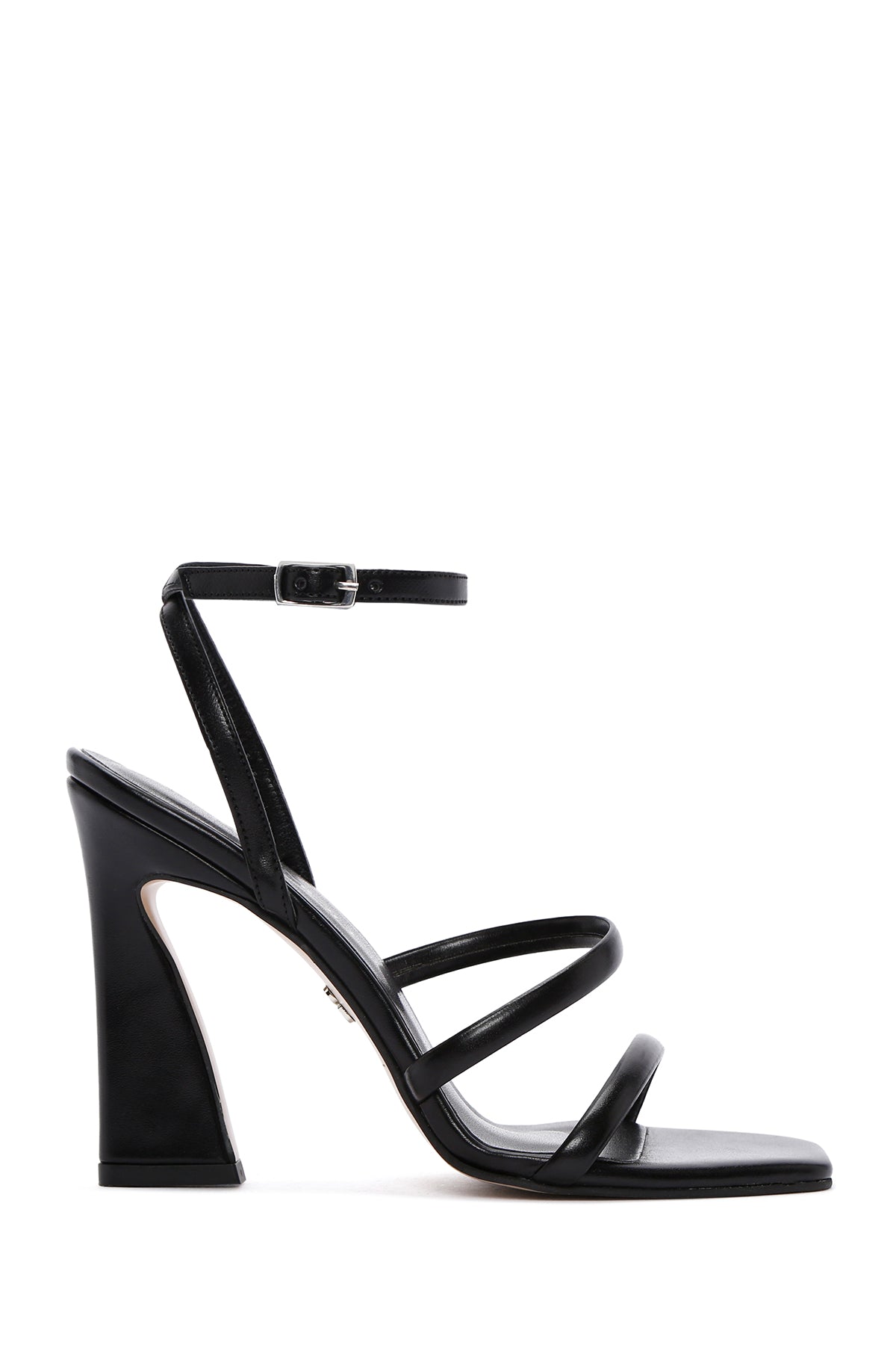 Women's Black Ankle Strap Heeled Sandals 24SFE390818 | Derimod