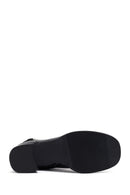 Woman Black Zippered Thick Heel Boots | Derimod