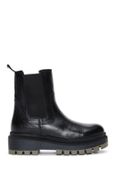 Women's Black Leather Thick Soled Chelsea Boots | Derimod