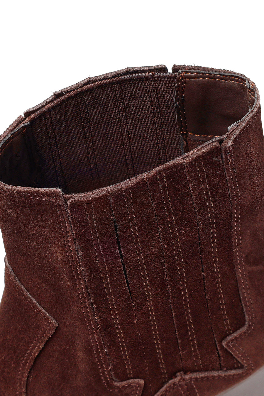 Woman Brown Chunky-Heeled Suede Cowboy Boots