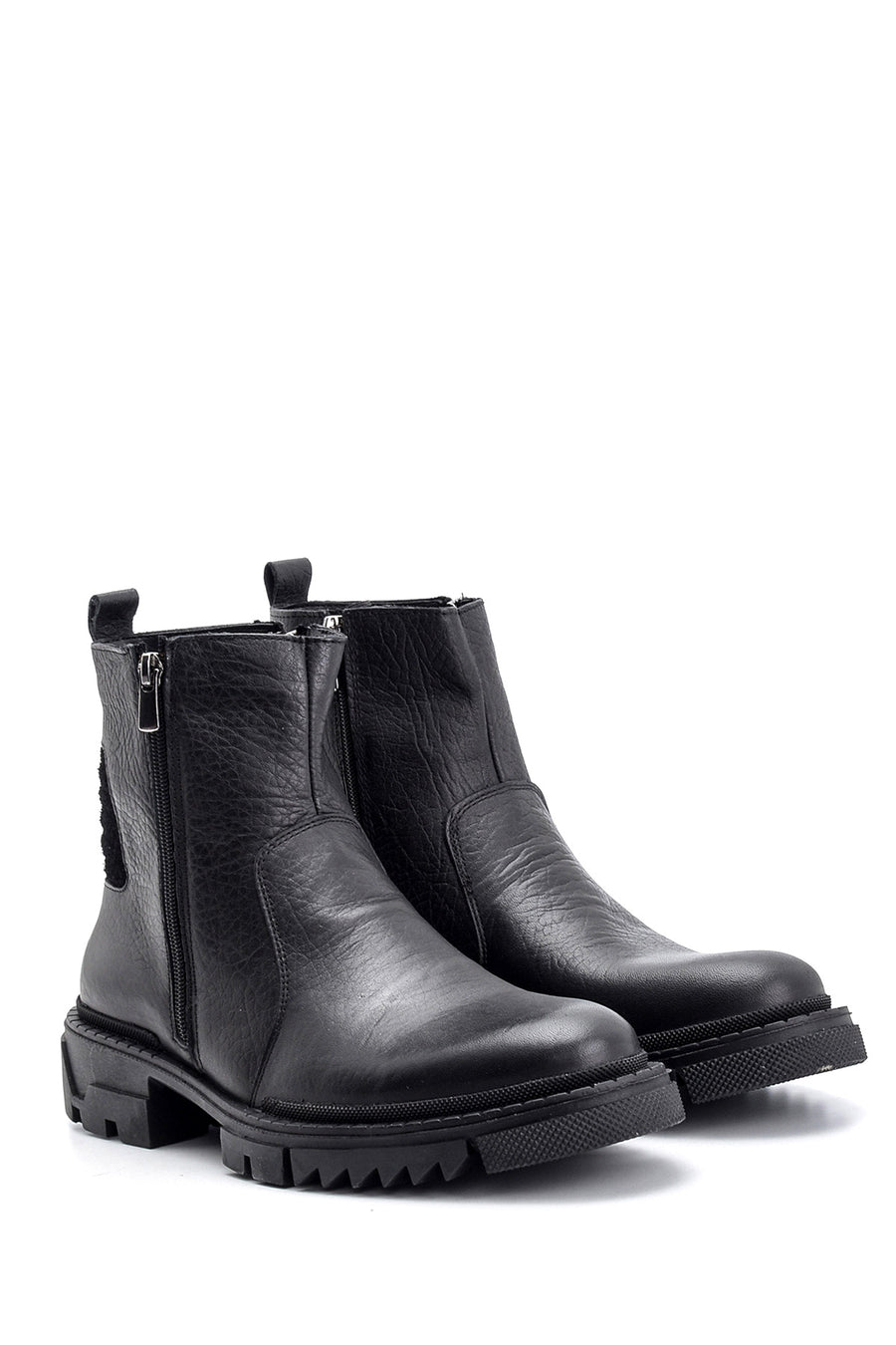 Men's Zippered Leather Boots