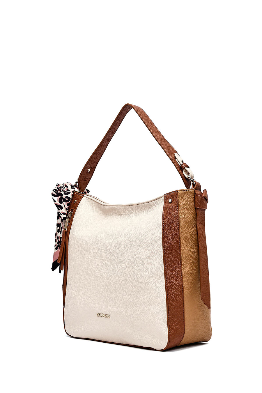 Women's Beige Long Strap Classic Shoulder Bag