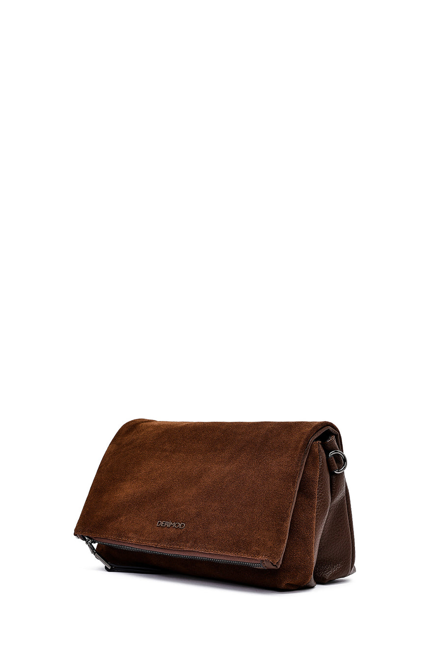 Woman Brown Suede Crossbody Bag