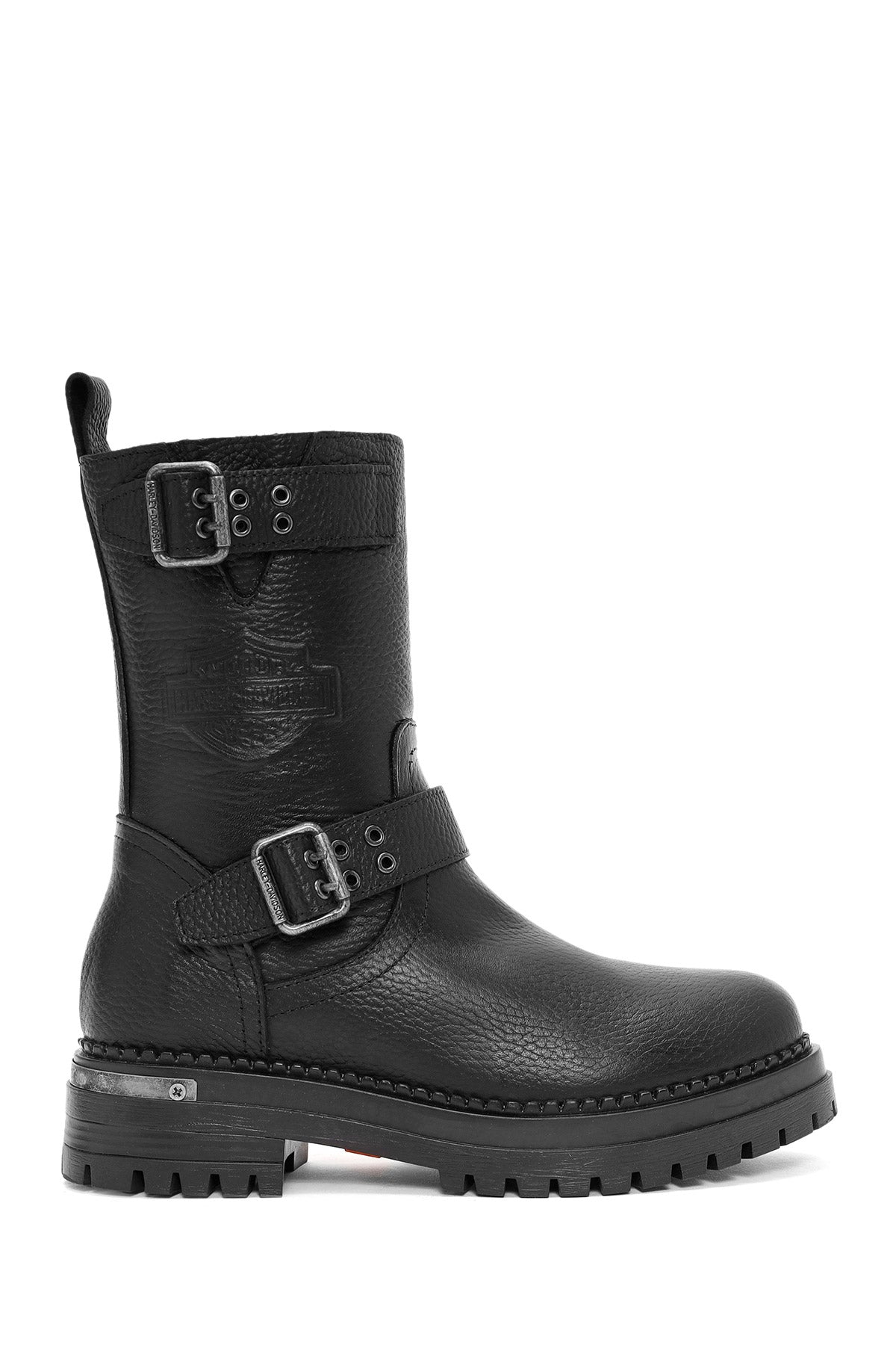 Harley Davidson Women's Black Uptown Zippered Leather Boots 026Z100022 | Derimod