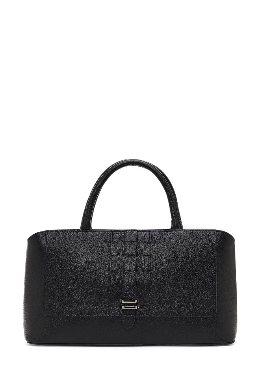 Women's Black Long Strap Leather Shoulder Bag