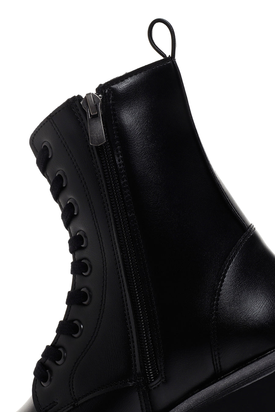 Women's Black Thick Soled Zippered Boots