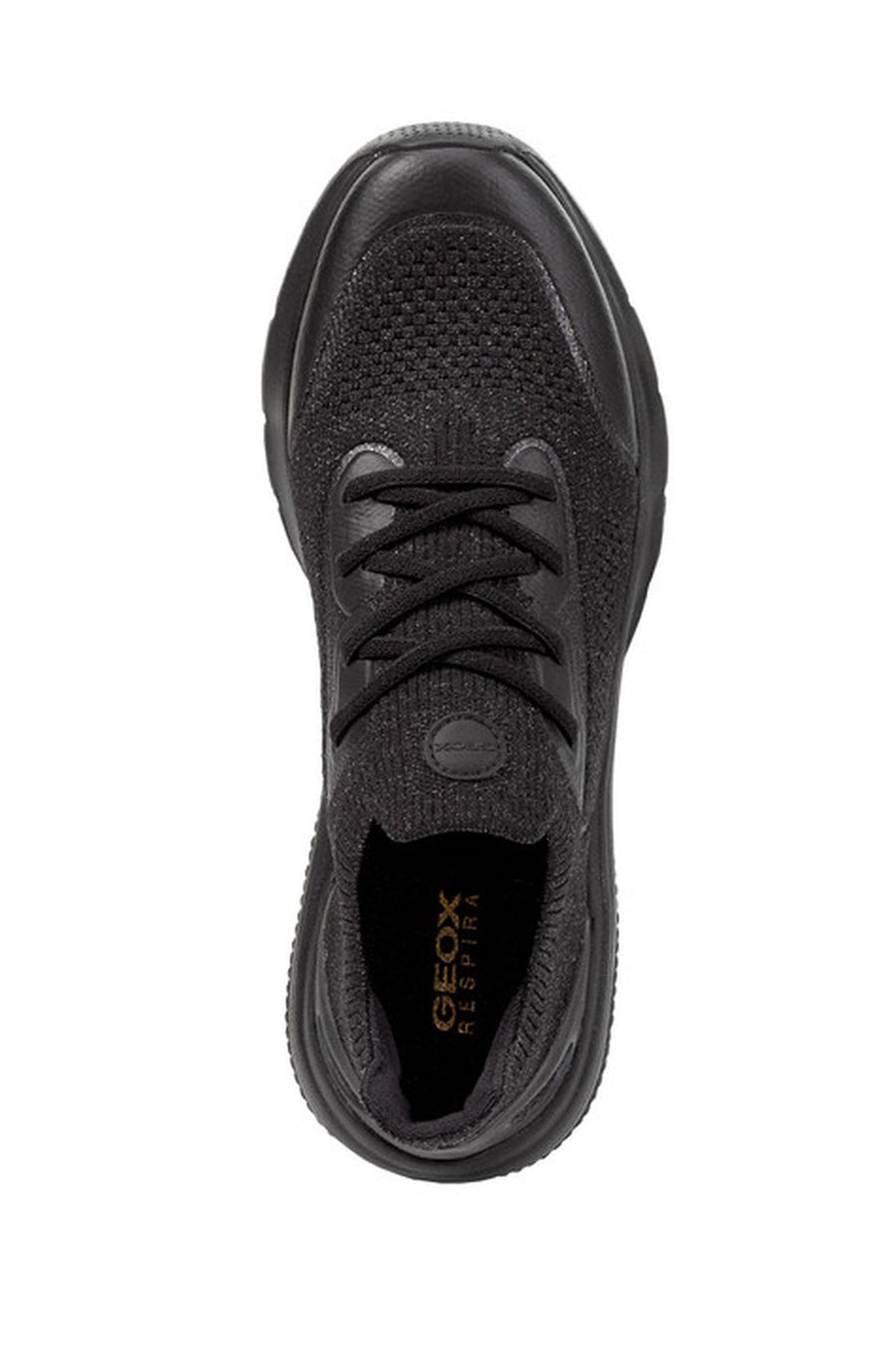 Geox Kadın Siyah Spherica Actif Kalın Tabanlı Bağcıklı Kumaş Sneaker