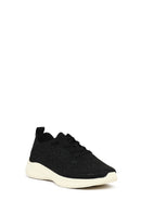 Kadın Siyah Bağcıklı Kalın Tabanlı Desenli Kumaş Comfort Sneaker | Derimod