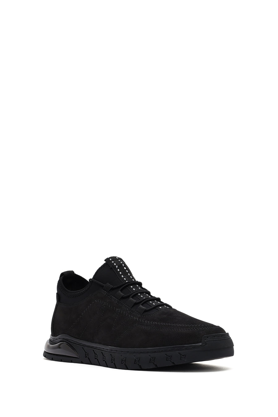 Erkek Siyah Bağcıklı Nubuk Deri Comfort Sneaker