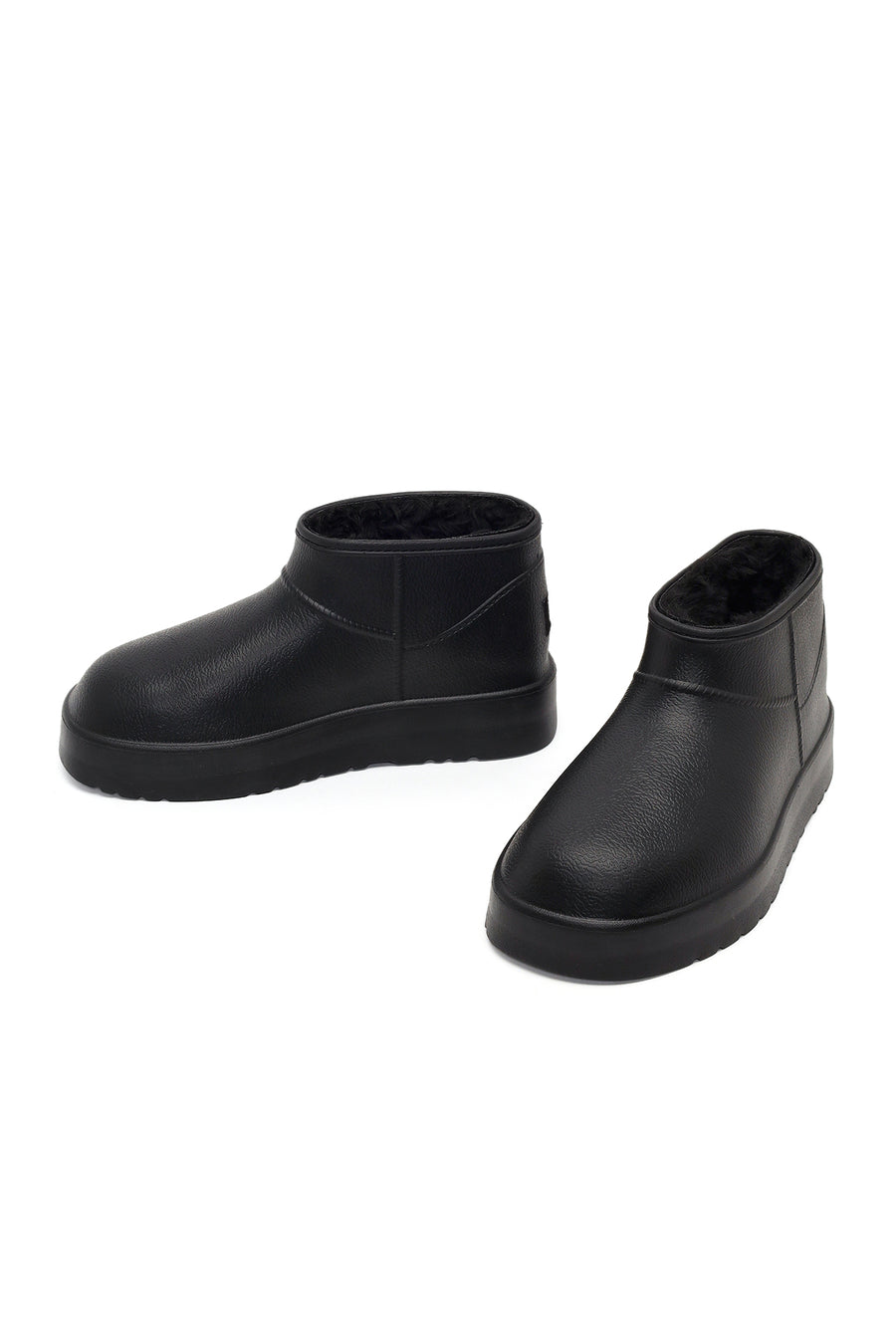 Women's Black Furry Teddy Boots