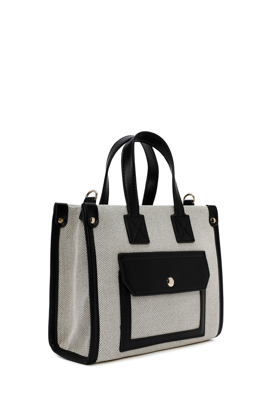 Women's Black Long Strap Fabric Handbag