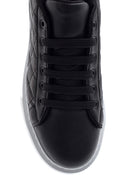Women's Black Quilted Thick Sole Quilted Sneaker | Derimod