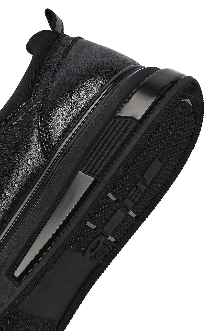 Erkek Siyah Bağcıklı Deri Sneaker