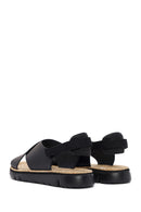 Camper Women's Black 80% Recycled Polyester 20% Leather Sandals | Derimod