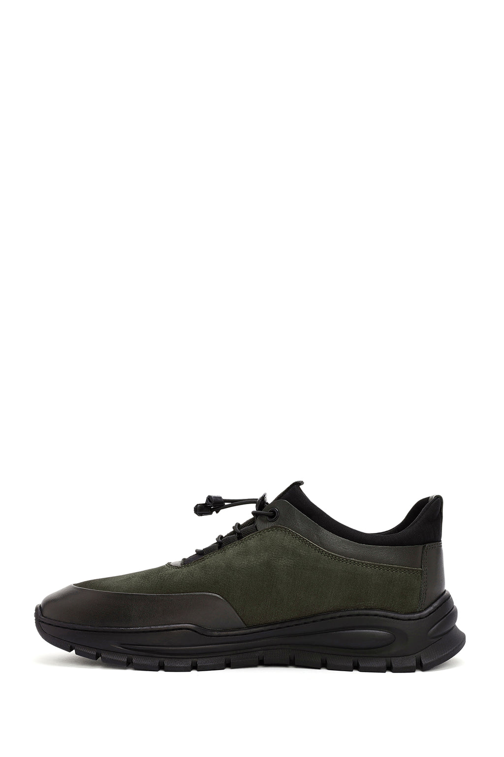 Erkek Yeşil Bağcıklı Nubuk Deri Casual Sneaker
