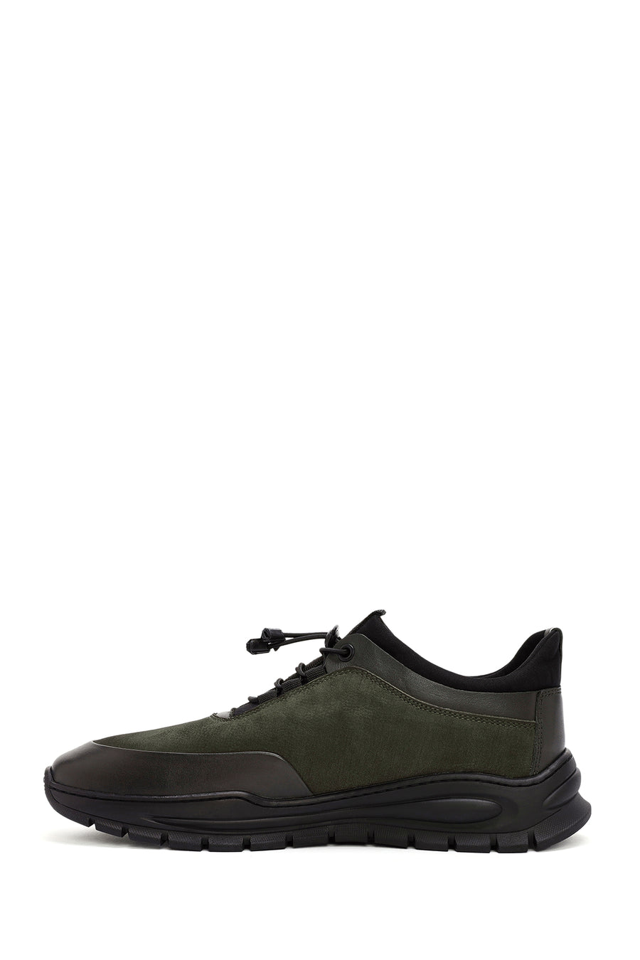 Erkek Yeşil Bağcıklı Nubuk Deri Casual Sneaker