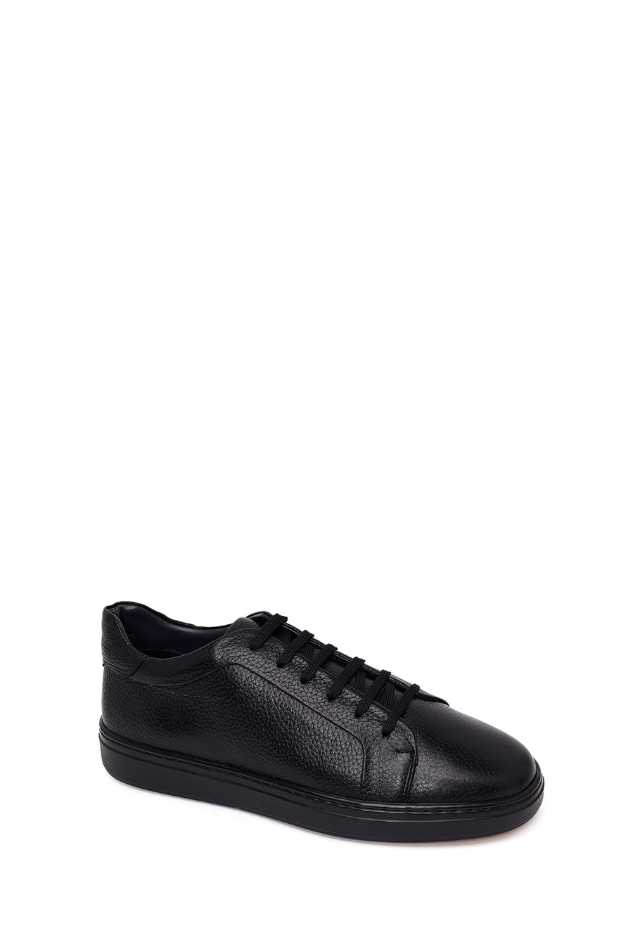 Male Black Lace-Up Leather Sneaker