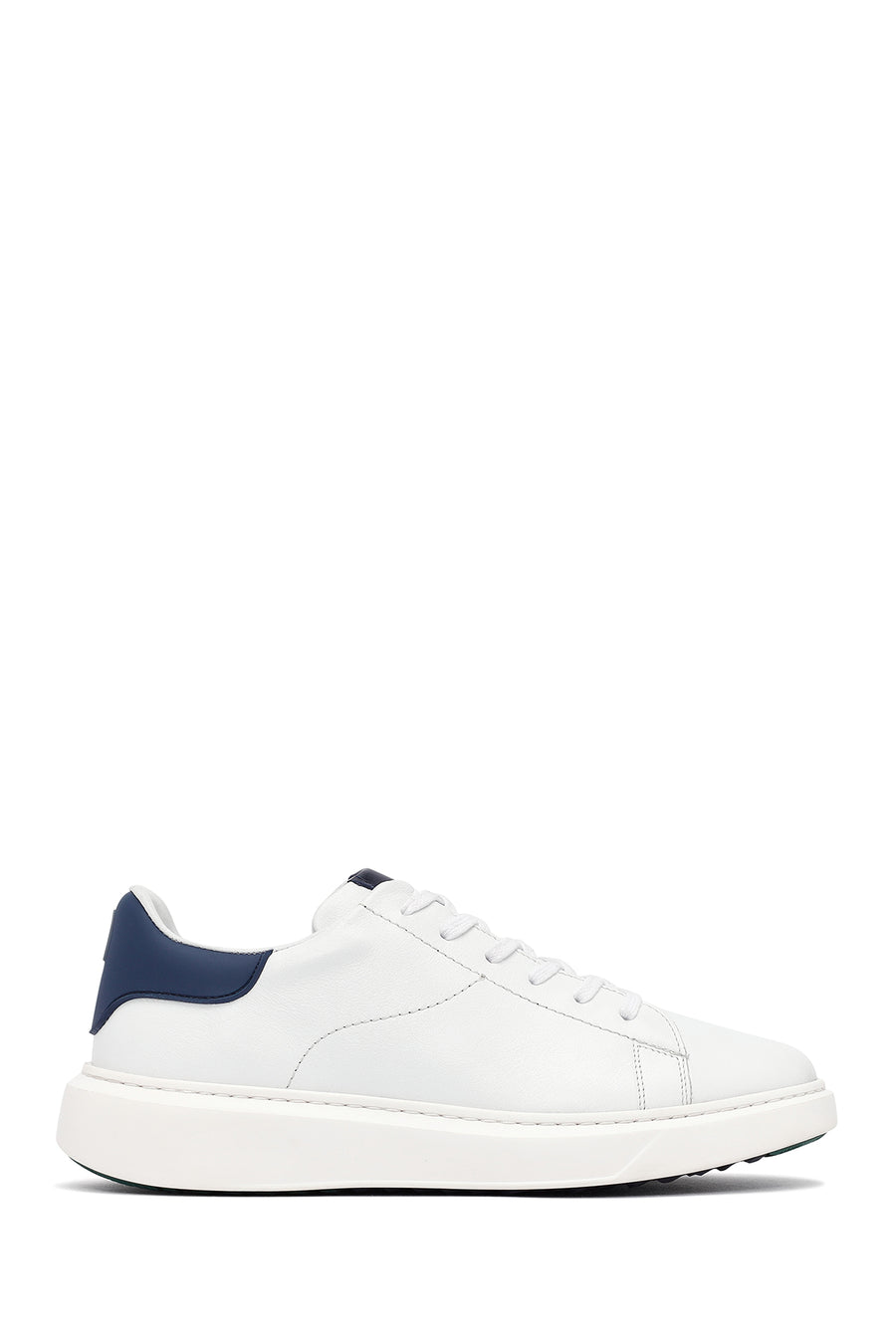Erkek Beyaz Bağcıklı Kalın Tabanlı Deri Sneaker 25WFD685318 | Derimod