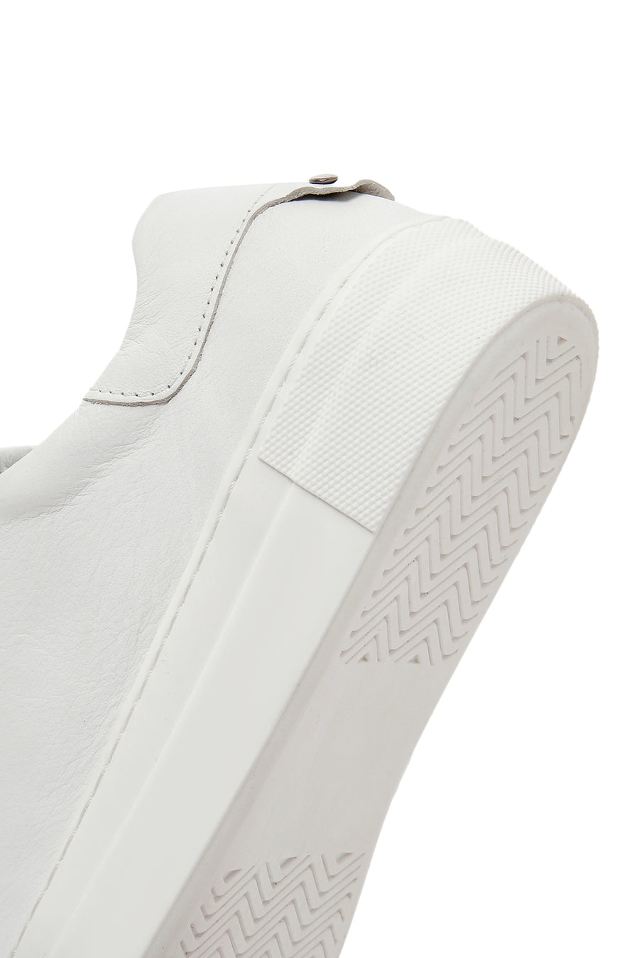 Women's White Lace-Up Leather Sneaker