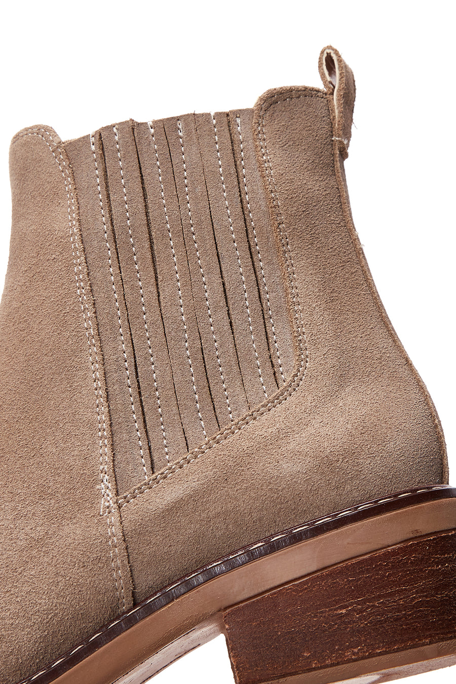 Woman Beige Suede Chelsea Boots