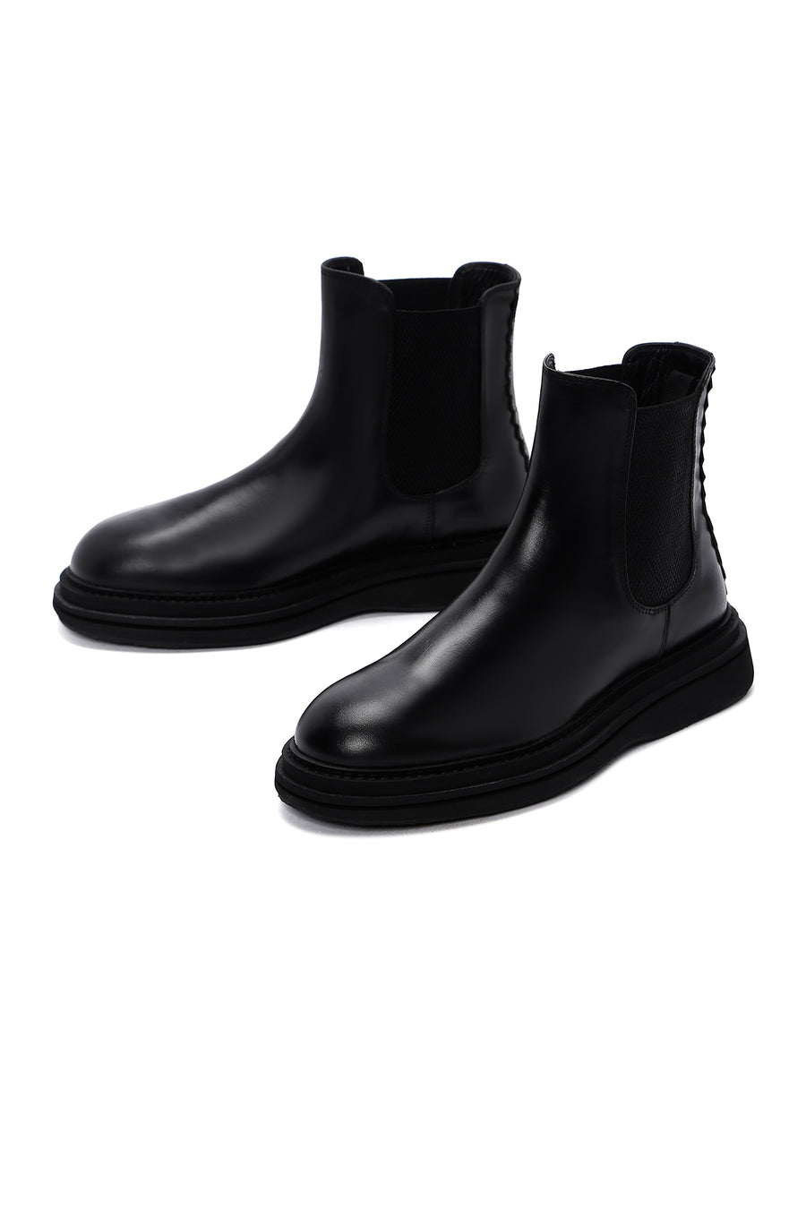 Men's Black Leather Chelsea Boots