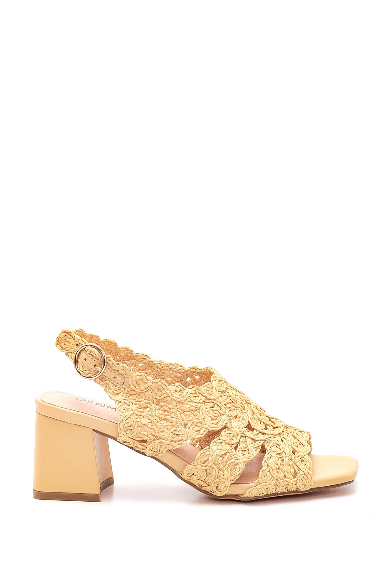 Women's Beige Straw Heeled Sandals 22SFD4441M7 | Derimod