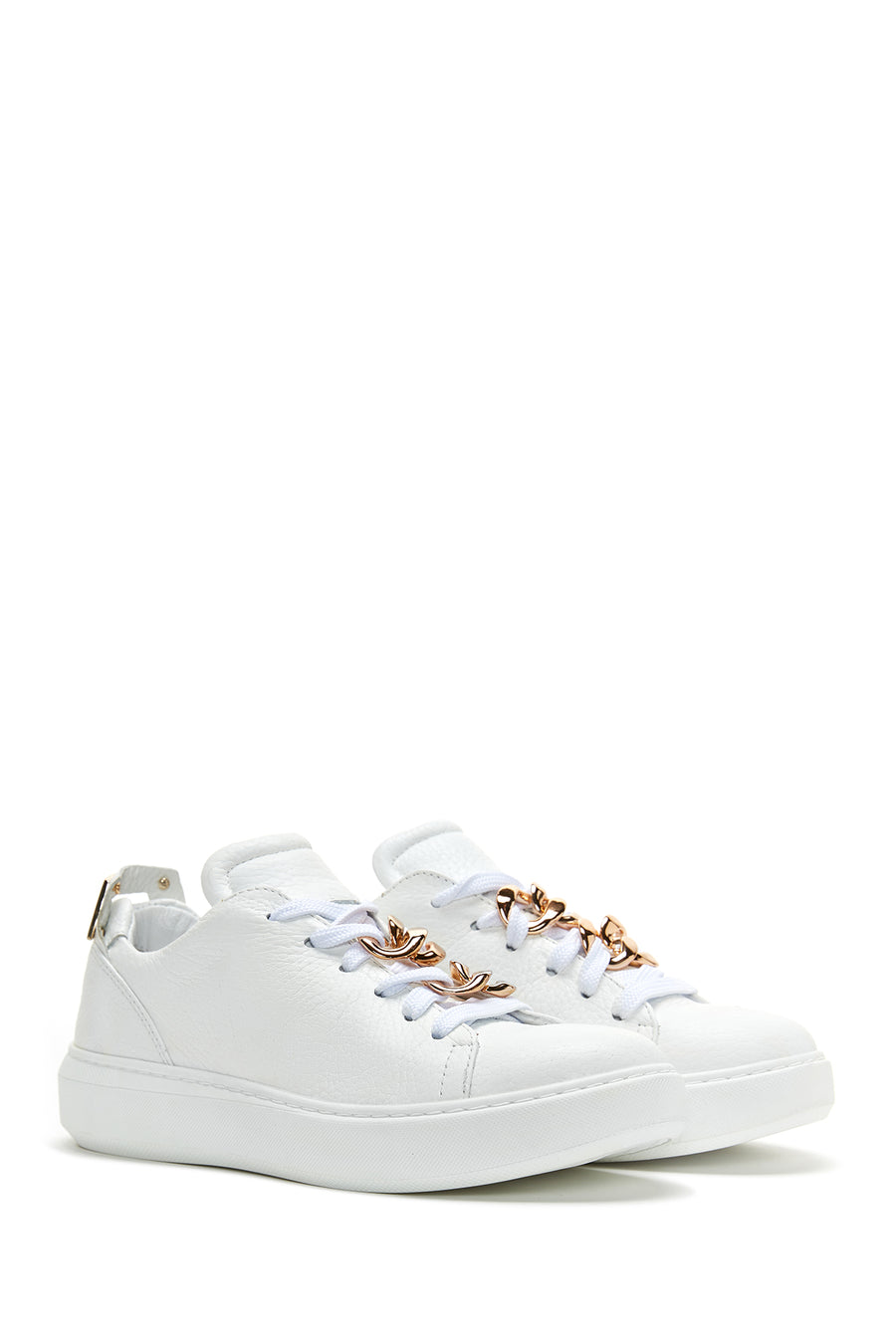 Women's Leather Buckle Detailed Sneaker