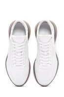 Erkek Beyaz Bağcıklı Kalın Tabanlı Deri Sneaker | Derimod