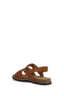 Geox Women's Brown Leuca Strap Suede Leather Sandals | Derimod