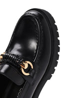 Kadın Siyah Deri Rugan Maskülen Loafer | Derimod