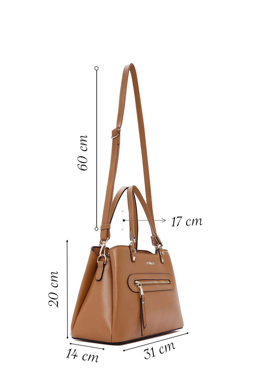 Women's Tan Long Strap Shoulder Bag