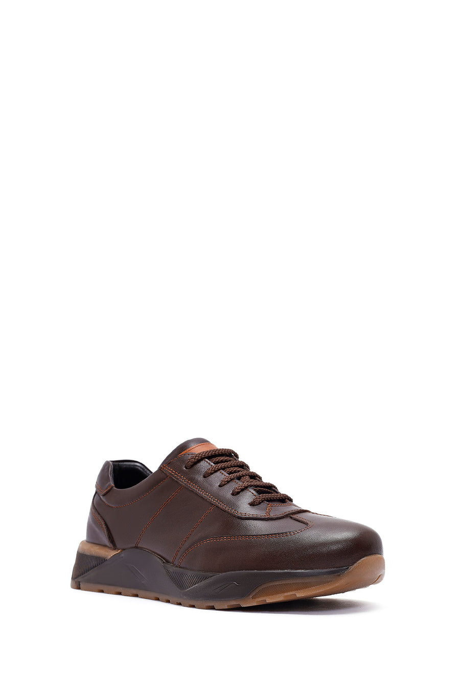 Men's Brown Lace-up Leather Casual Shoes