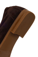 Woman Brown Suede Leather Ballet Flat | Derimod