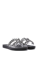 Women's Black Stone Slippers | Derimod