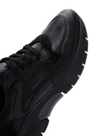 Women's Black Leather Sneaker | Derimod