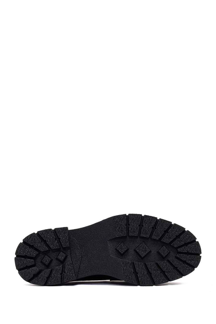 Kadın Siyah Kalın Tabanlı Deri Maskülen Loafer