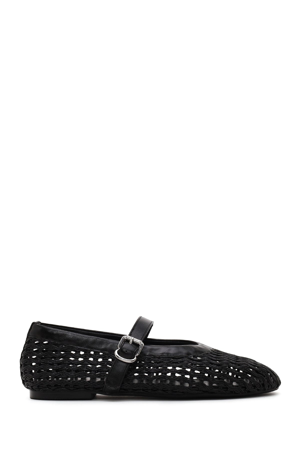 Woman Black Metallic Ballerine flats 26PFE494732 | Derimod