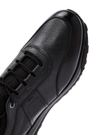 Erkek Siyah Bağcıklı Deri Casual Sneaker | Derimod
