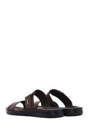 Men's Brown Nubuck Leather Casual Slippers | Derimod