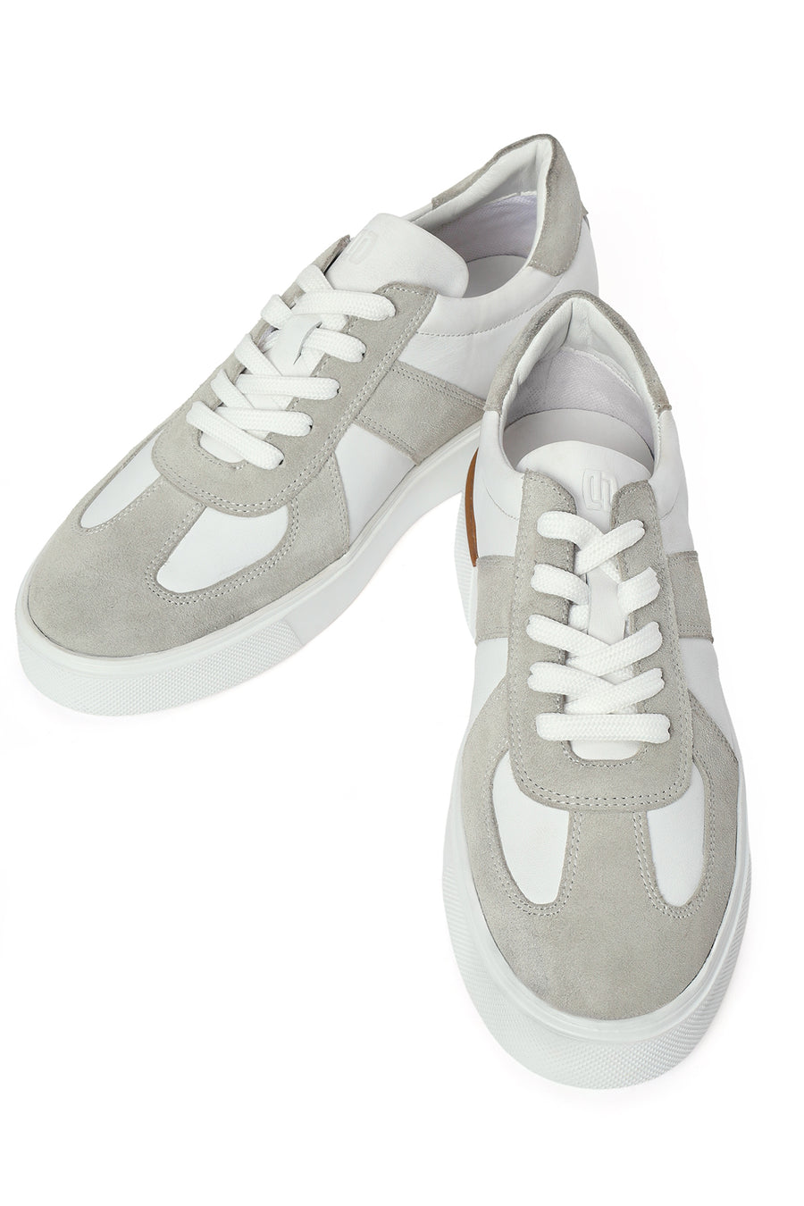 Men's White Lace-up Leather Sneaker