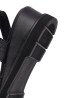 Women's Black Ankle Buckle Platform Leather Sandals | Derimod