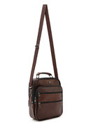 Men's Brown Long Strap Leather Handbag | Derimod