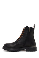 Harley Davidson Male Black Steven Zip Closure Leather Combat Boots | Derimod
