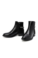 Women's Black Chain Detailed Zipper Boots | Derimod