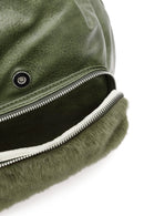 Women's Khaki Plush Detailed Backpack | Derimod