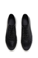 Men's Black Leather Thick Soled Sneaker | Derimod